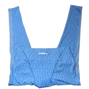 Adidas X Ivy Park Leggings 2X Blue Geometric Mesh Panel High Rise Tights